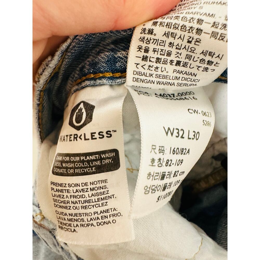 Levi's 501 Blue 100% Cotton Denim Patchwork Freehand Folk Jeans Size W 32 L 30 - Picture 12 of 16